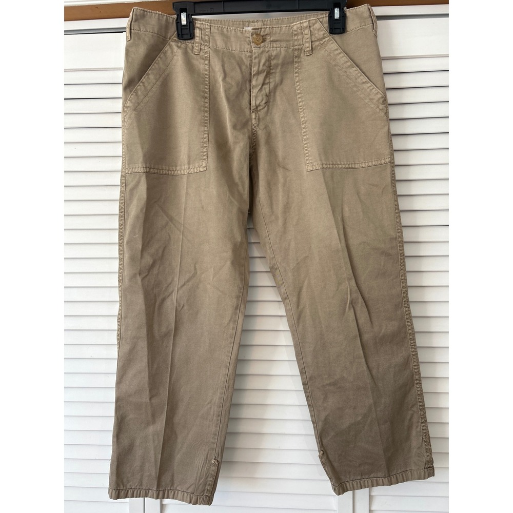 Joieβ Womens Size 8 Khaki Crop Pants Casual 100% Cotton Utility Style